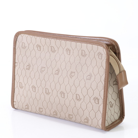 Dior Bag Clutch Honeycomb Christian Leather  Pattern Shoulder - Picture 1 of 13